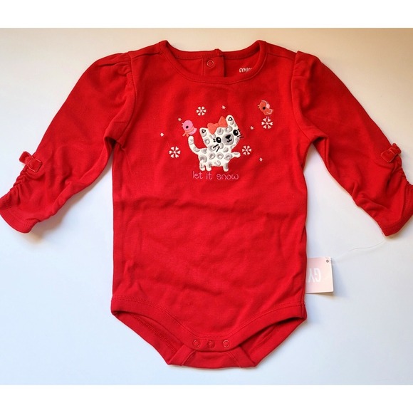 Gymboree Other - Gymboree Cozy Kitty 3-6 mo Red Bodysuit leopard kitty Retail NWT